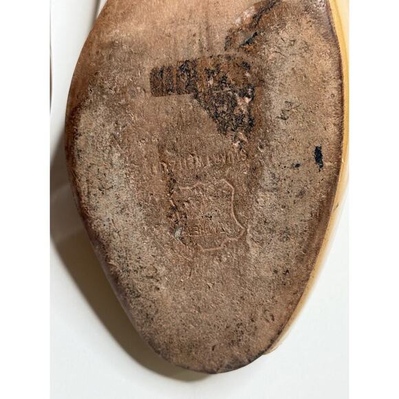 Stuart Weitzman Tan High Heels Peep-Toe Patent Leather Pumps Size 10 Womens - Picture 10 of 14